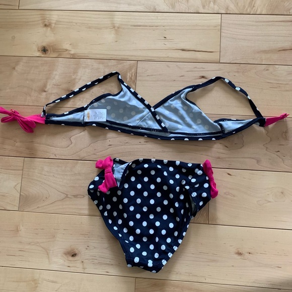 Gymboree Kid Girl Navy Polka Dot Bikini Bathing Suit 🌺 Size 7 - Picture 11 of 14